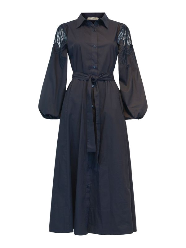 HAUST - Embr dress marineblå