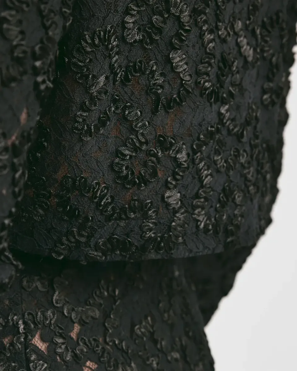 BYTIMO - EMBROIDERY LACE JACKET - BLACK 