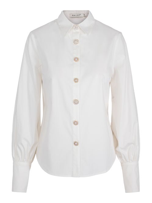Hovedbilde HAUST - Button Stretch Blouse Hvit