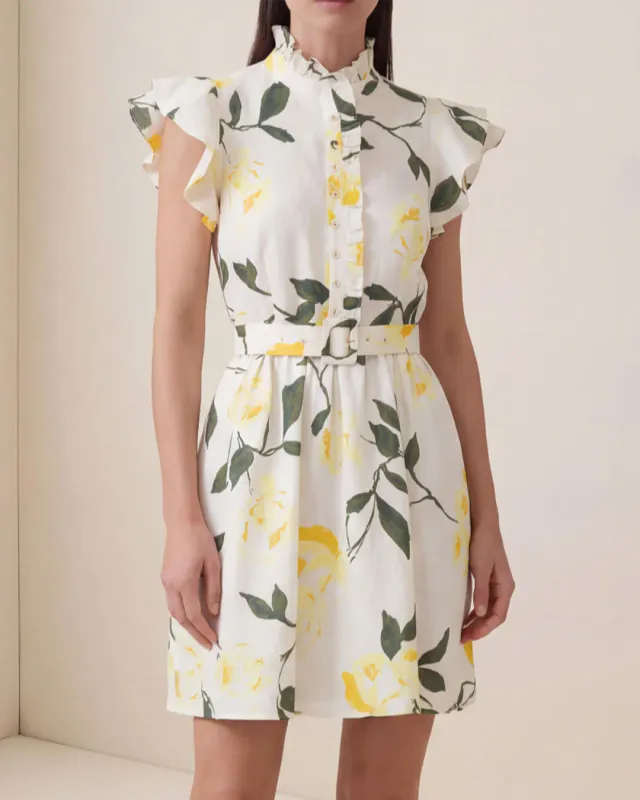 BYTIMO - Linen Ruffle Dress - Sunlight 