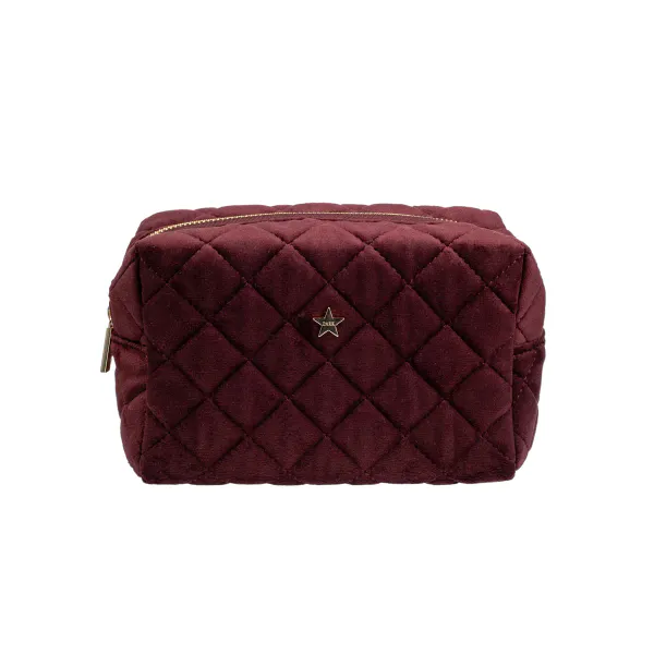 Hovedbilde VELVET SQUARE QUILTED MAKE-UP POUCH SMALL MAROON