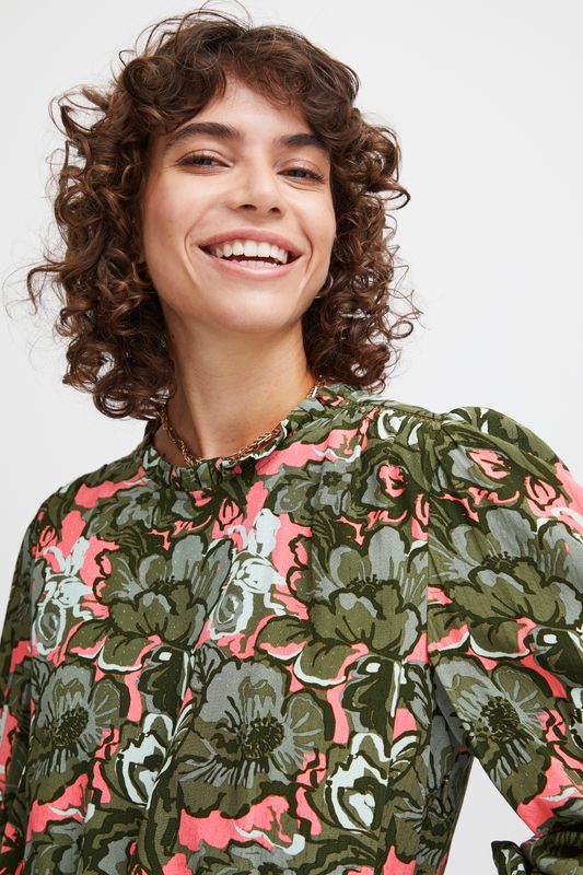 Irfarrow dress - olive branch big flowers