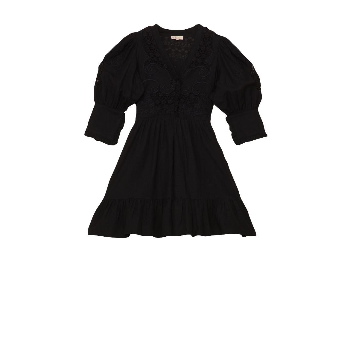 BYTIMO - Linen Mini Dress Black 