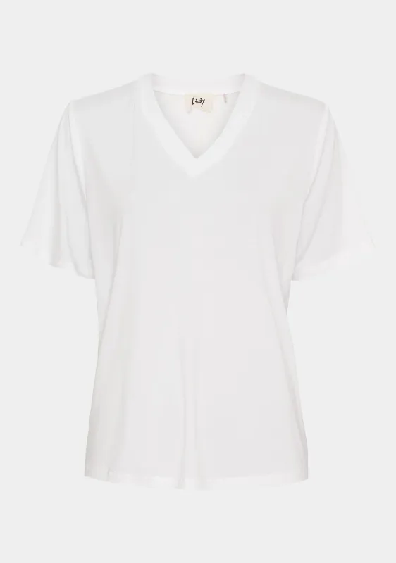 ISAY - Gritt V-Neck T-Shirt - white