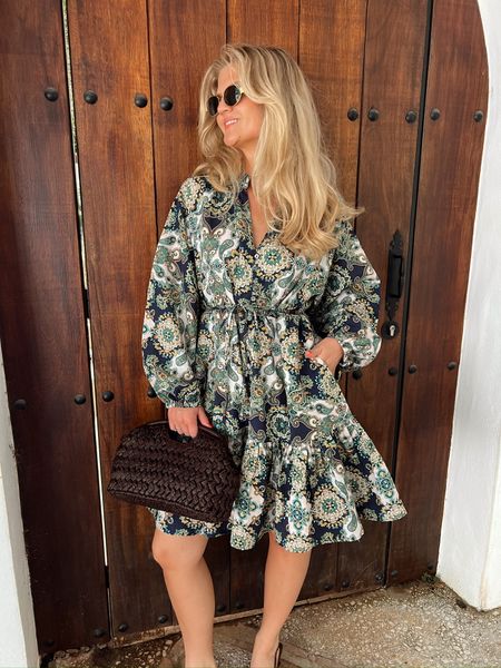 Hovedbilde Rah Oslo -  Short Dress w/belt - Blue Paisley ...
