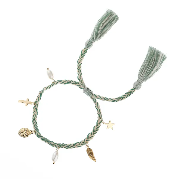 Hovedbilde WOVEN FRIENDSHIP BRACELET W/CHARMS OCEAN