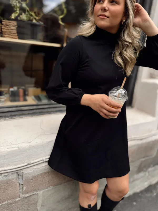 RAH OSLO -  Short Dress High Neck - Black
