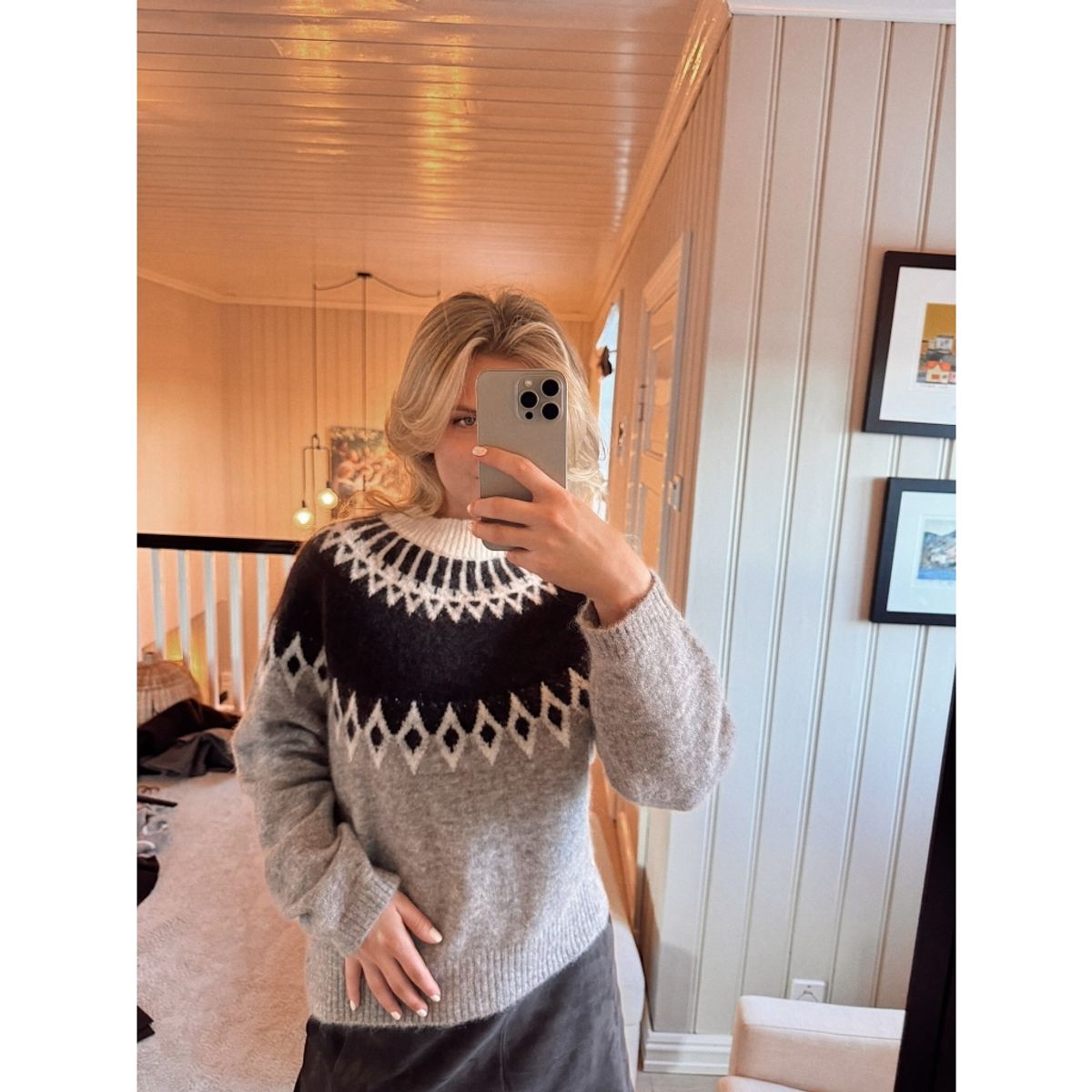 RAH OSLO -  Annie round neck with pattern - Breccia