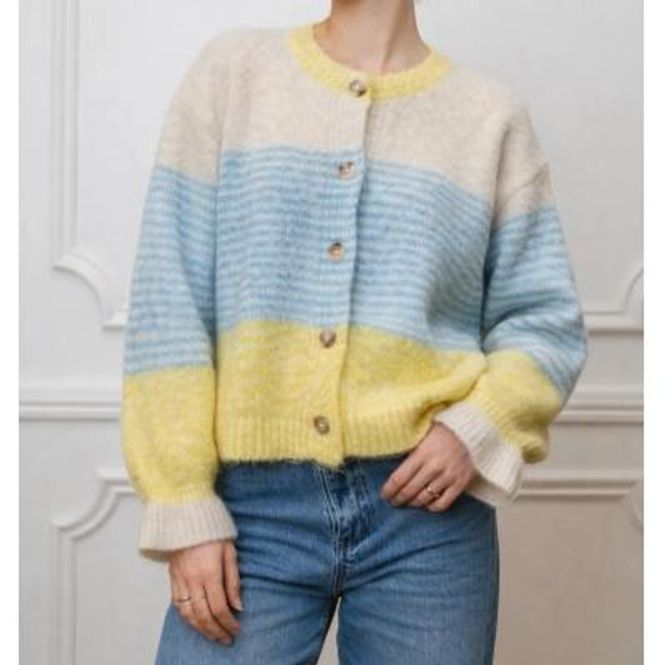 Hovedbilde LECOCO - Imina Cardigan - Gul/blå/beige 