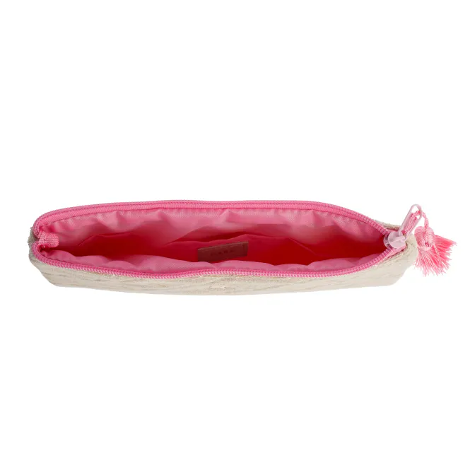 Hovedbilde TERRY QUILTED SMALL POUCH SAND W/BUBBLEGUM PINK