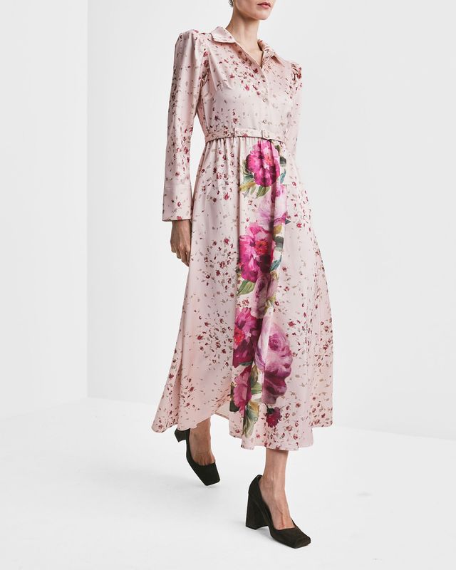 BYTIMO - Satin Tailored Maxi dress - Rose 
